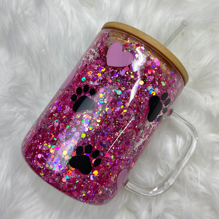 15oz Snowglobe Glass Mug