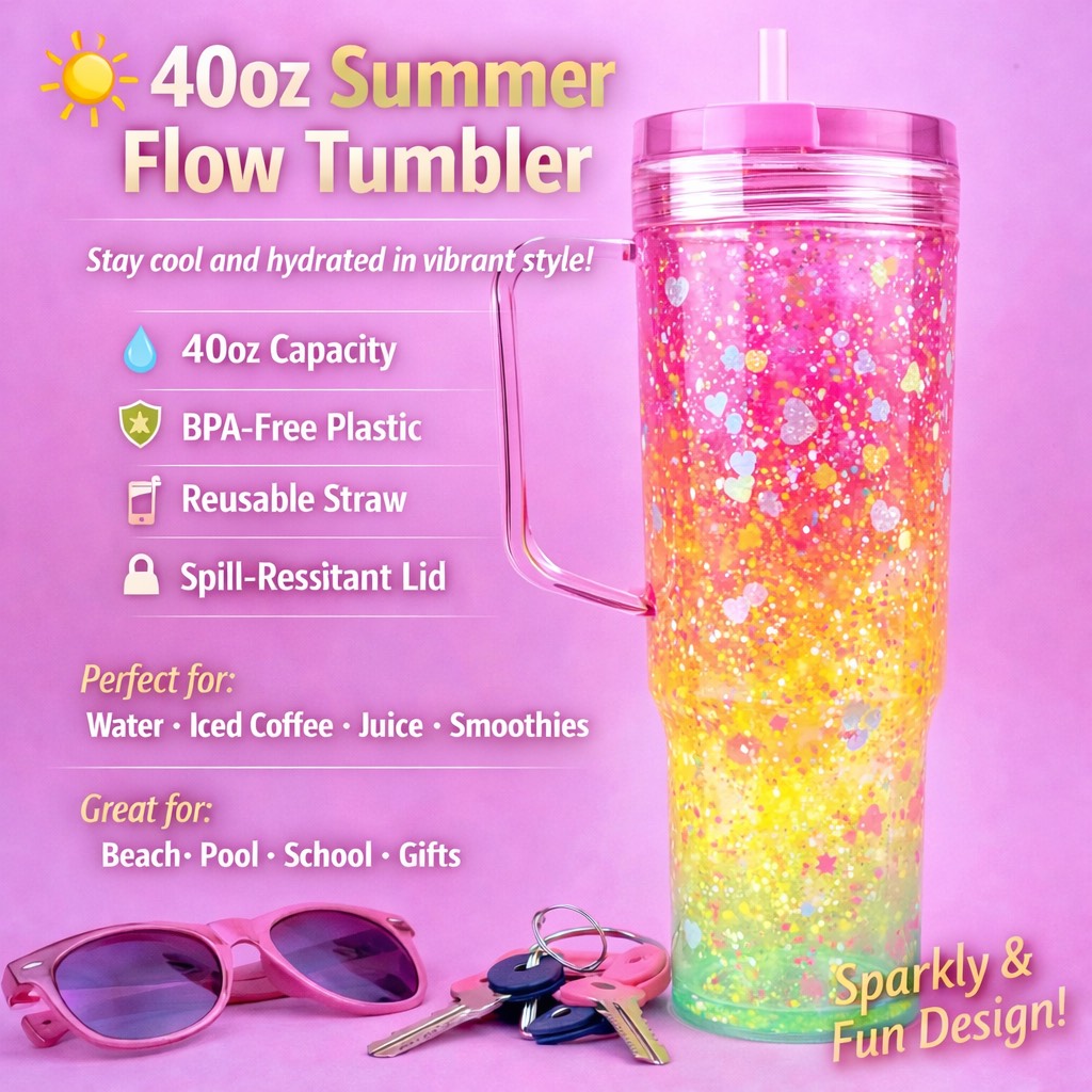 40oz Plastic W/ Handle