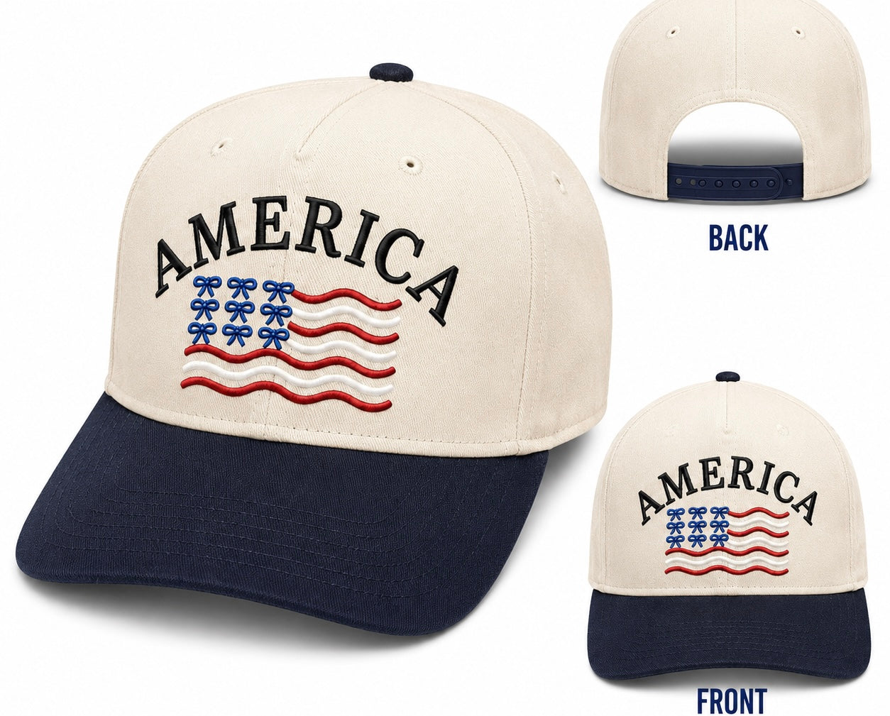 America Embroidered Snapback Hat